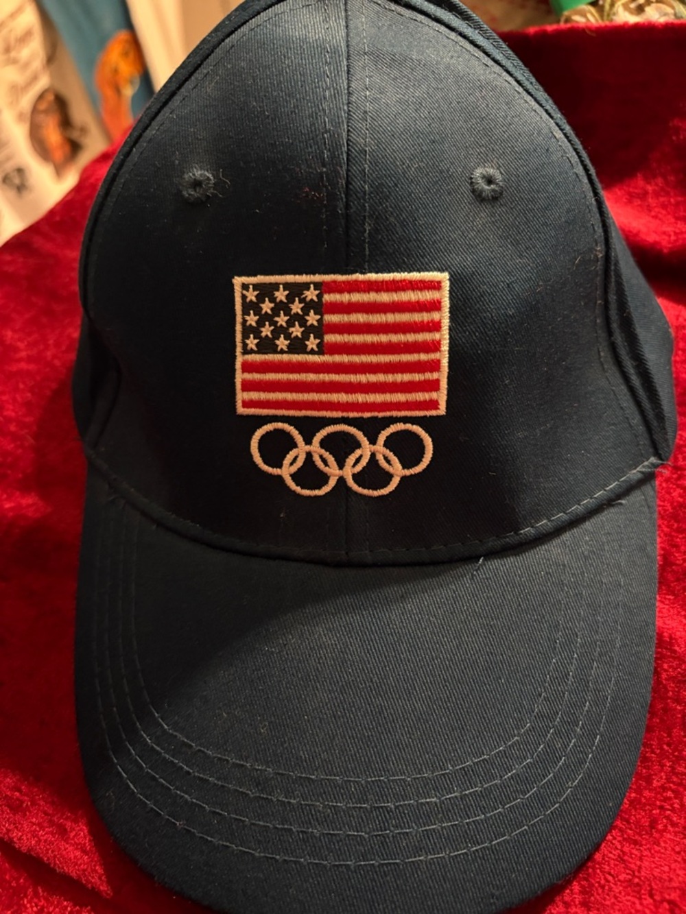 Navy Baseball Cap with USA Flag & Olympic Rings never worn new